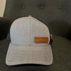 Gray and Brown Structured Hat